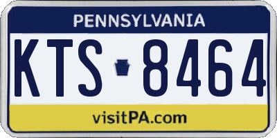 PA license plate KTS8464