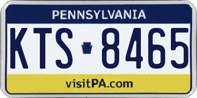 PA license plate KTS8465