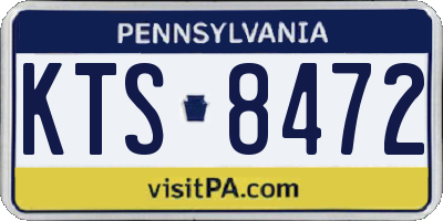 PA license plate KTS8472