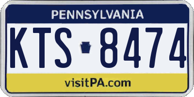 PA license plate KTS8474