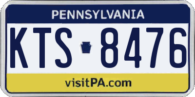 PA license plate KTS8476