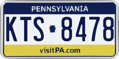 PA license plate KTS8478