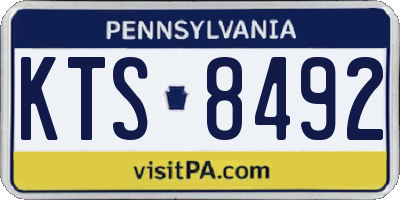 PA license plate KTS8492