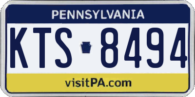 PA license plate KTS8494