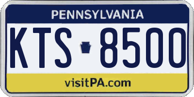 PA license plate KTS8500