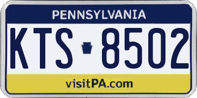 PA license plate KTS8502