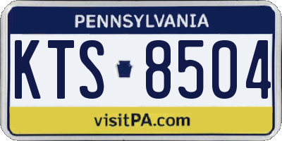 PA license plate KTS8504