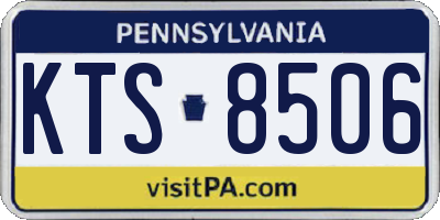 PA license plate KTS8506