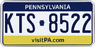 PA license plate KTS8522