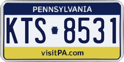PA license plate KTS8531