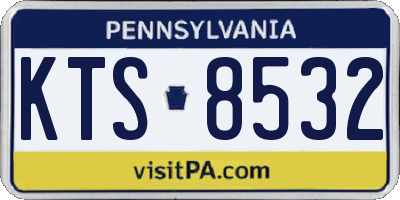 PA license plate KTS8532