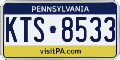 PA license plate KTS8533