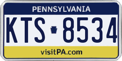 PA license plate KTS8534