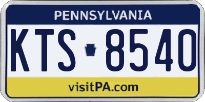 PA license plate KTS8540