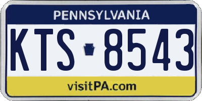 PA license plate KTS8543