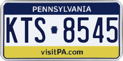 PA license plate KTS8545