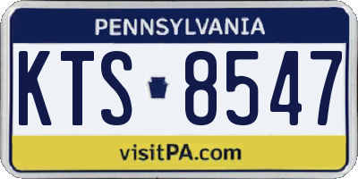 PA license plate KTS8547