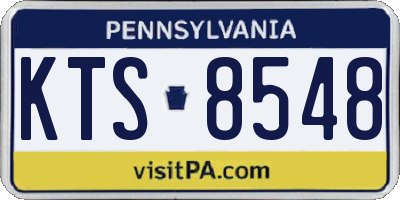 PA license plate KTS8548