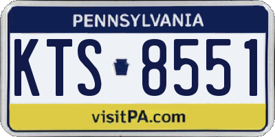 PA license plate KTS8551
