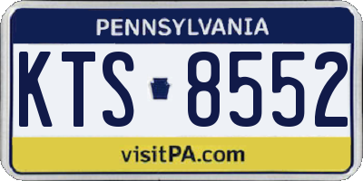 PA license plate KTS8552