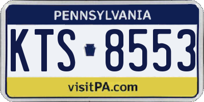 PA license plate KTS8553