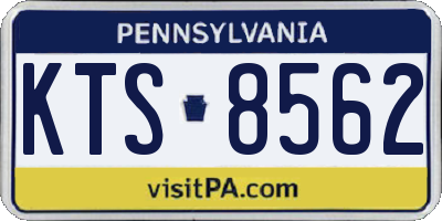 PA license plate KTS8562