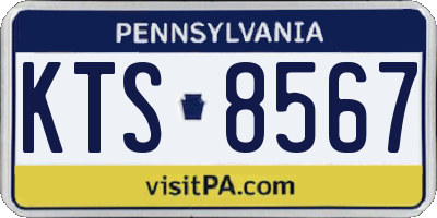 PA license plate KTS8567