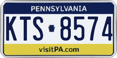 PA license plate KTS8574