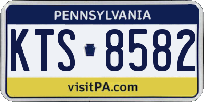 PA license plate KTS8582