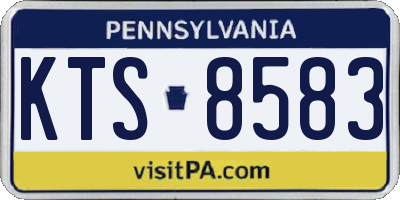 PA license plate KTS8583