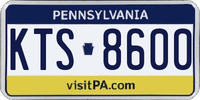 PA license plate KTS8600