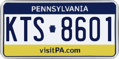 PA license plate KTS8601