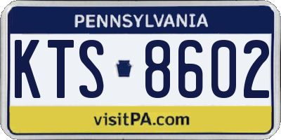 PA license plate KTS8602