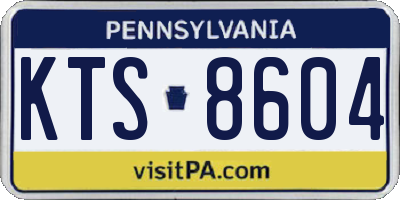 PA license plate KTS8604