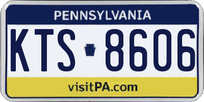 PA license plate KTS8606