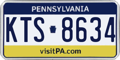 PA license plate KTS8634