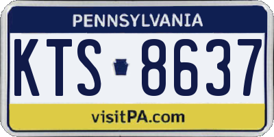 PA license plate KTS8637