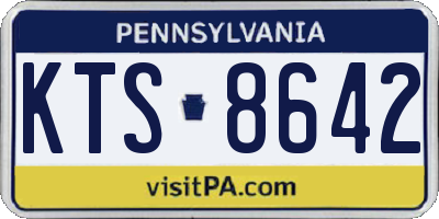 PA license plate KTS8642