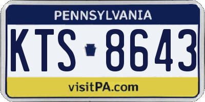 PA license plate KTS8643