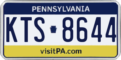 PA license plate KTS8644