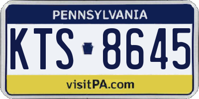 PA license plate KTS8645