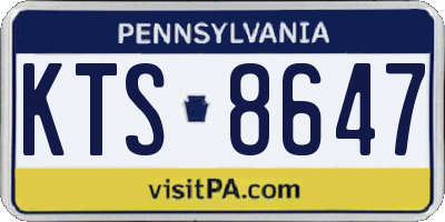 PA license plate KTS8647