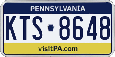 PA license plate KTS8648