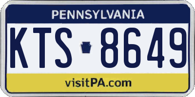 PA license plate KTS8649