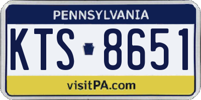PA license plate KTS8651