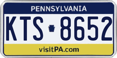 PA license plate KTS8652
