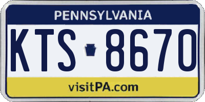 PA license plate KTS8670