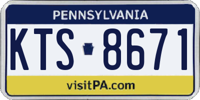 PA license plate KTS8671