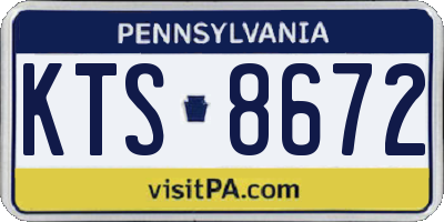 PA license plate KTS8672