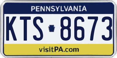PA license plate KTS8673